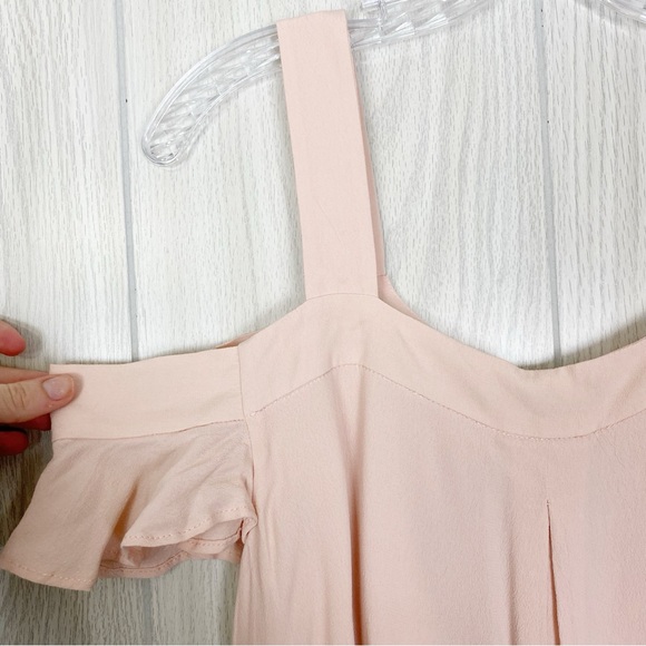 Sanctuary | Ruffle Sleeve Cold Shoulder Cameo Pink Top Size Small - Picture 6 of 10